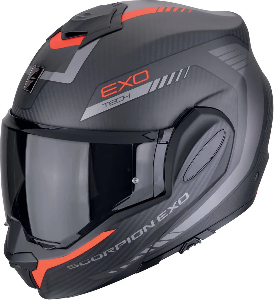 Casque Carbone Scorpion EXO Tech Evo Evo Noir Mat Rouge : Confort et Sécurité