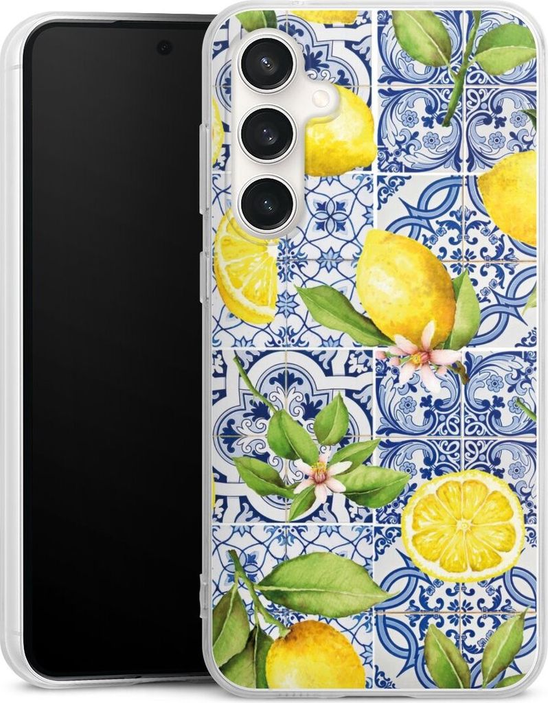DeinDesign Handyhülle für Samsung Galaxy S23 FE Silikon Hülle Case Smartphone Schutzhülle Griechenland Muster Zitrone