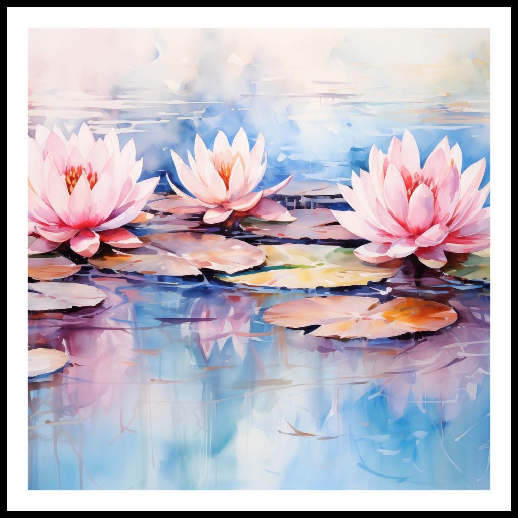 Poster 100x100cm Ruhige Reflexionen