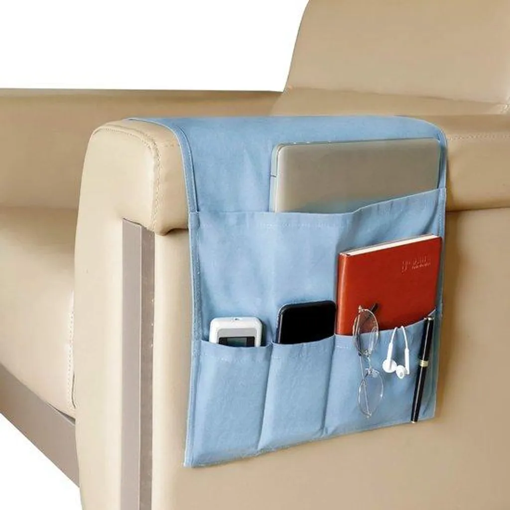 Housse de protection bleue rembourrée avec porte-stylos et poches