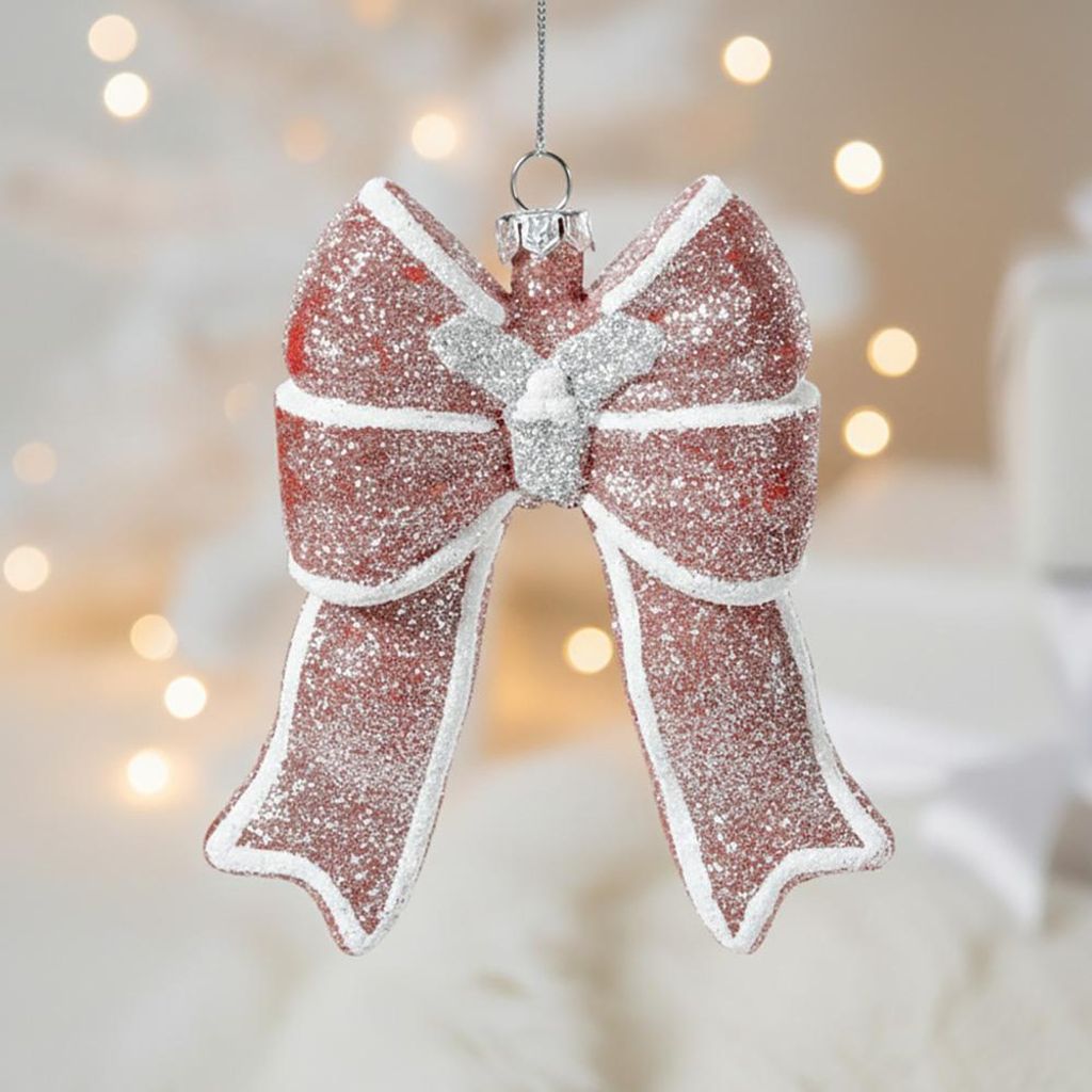 Christbaumfigur Kunststoff Christbaumanhänger Schleife 12cm