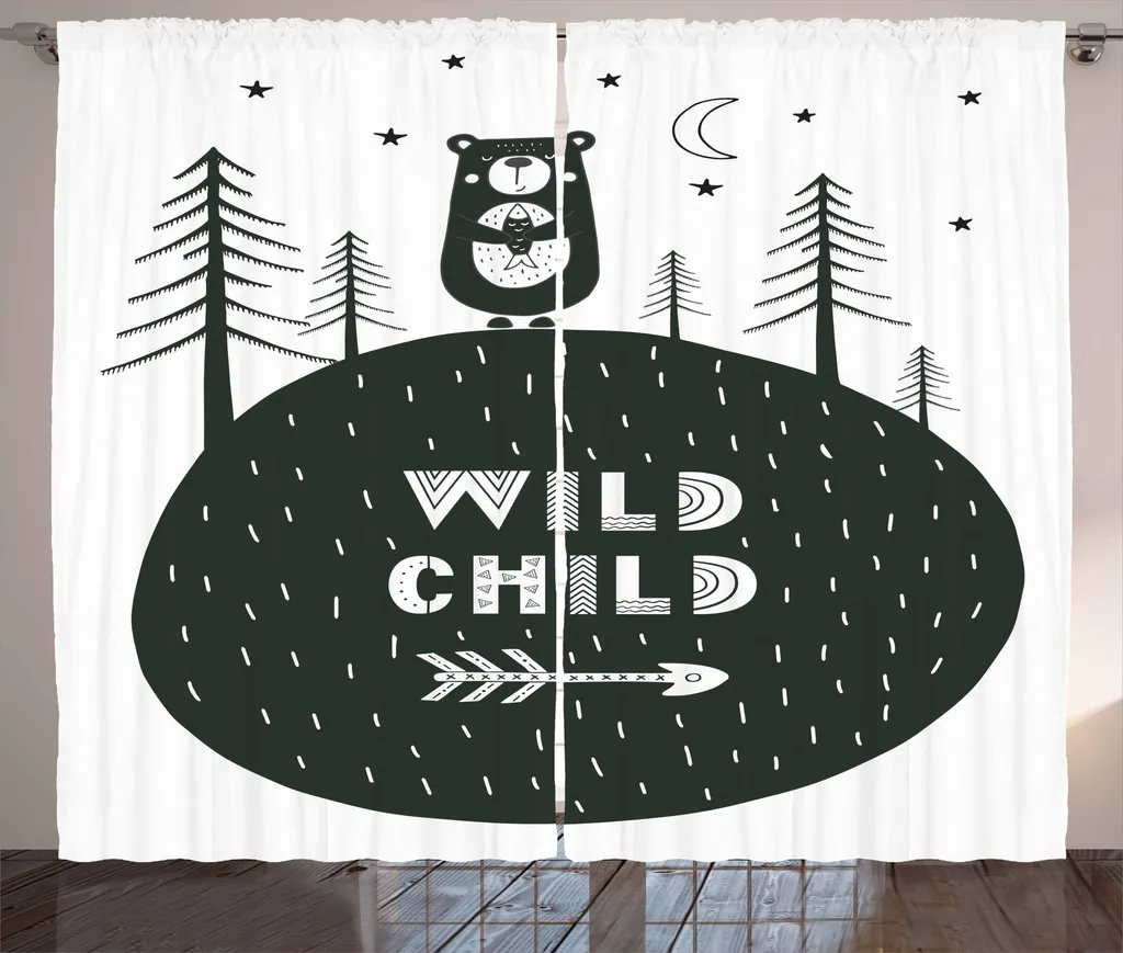 Offerta Tenda ABAKUHAUS 280x175 cm Grigio e Bianco Wild Child Bear