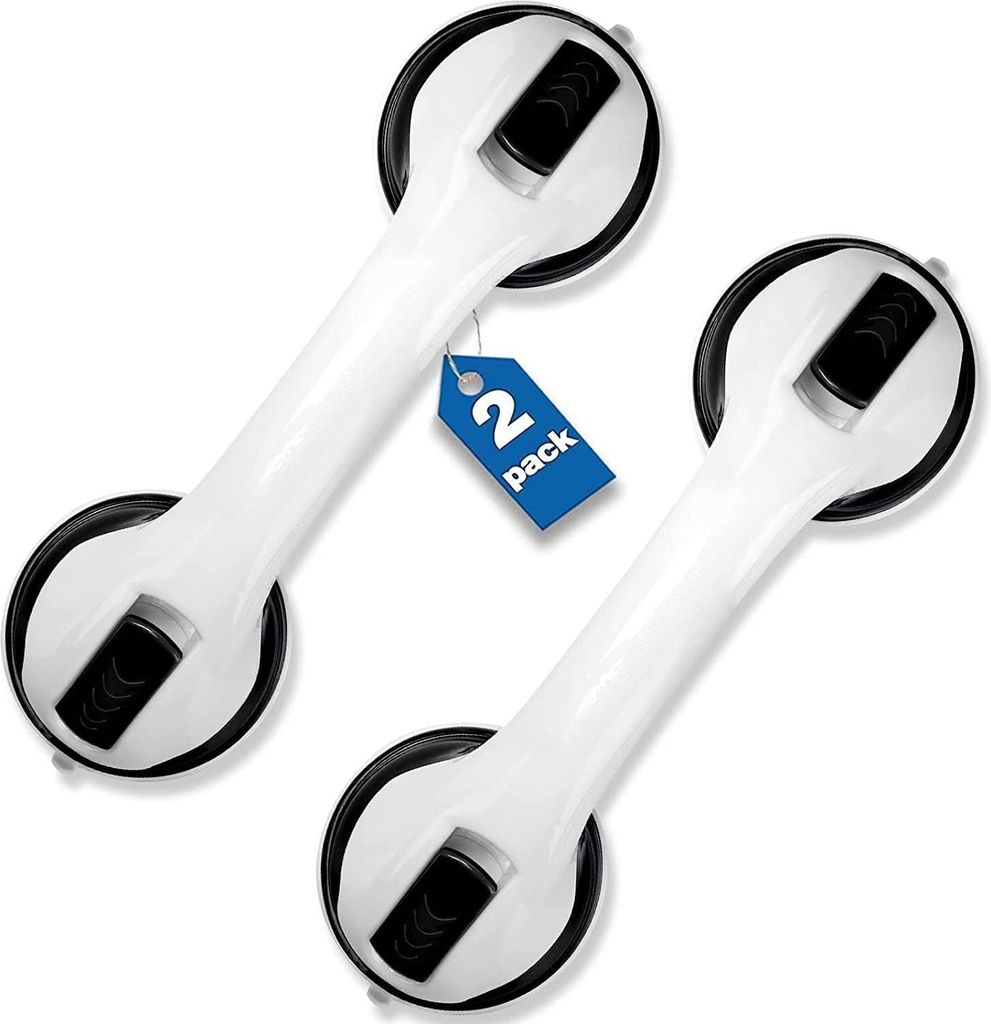 2 Stš¹ck Haltegriff mit Saugnapf, MAX 110 KG Haltegriff Dusche Ohne Bohren, 30 CM Haltegriffe fš¹r Senioren, Badewannengriff ohne Bohren, Dusch...