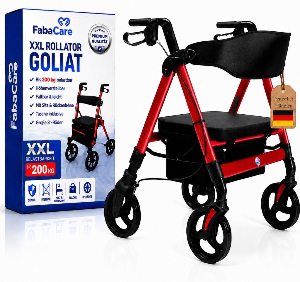 FabaCare XXL Rollator Goliat, höhenverstellbar, faltbar, Produktbild 