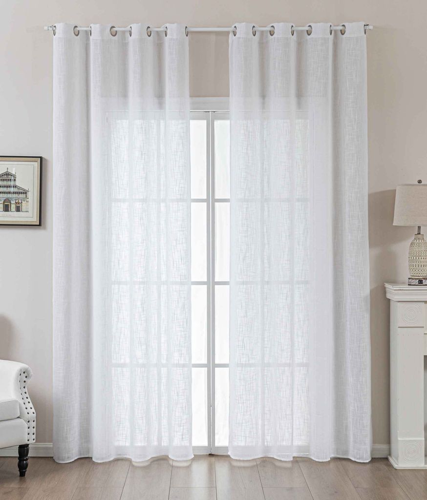 2er Set Gardinen Ösen Grobfaser »Seoul« HxB 245x140 cm Weiß Produktbild 
