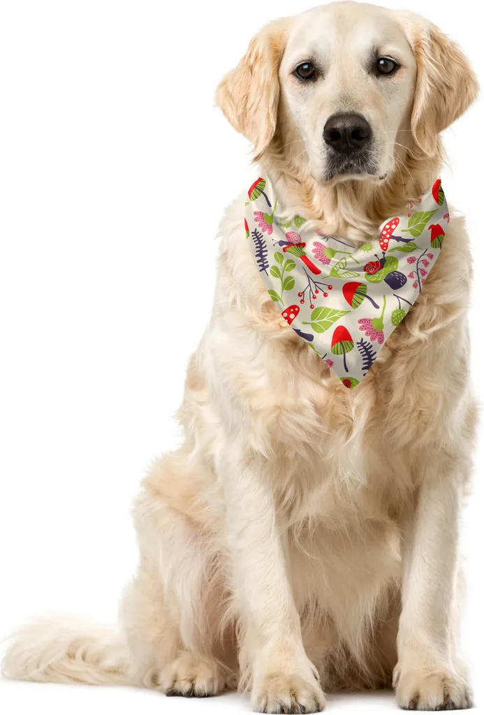 Accessorio Foto Cani Bandana 55x55 ABAKUHAUS Funghi e Fiori