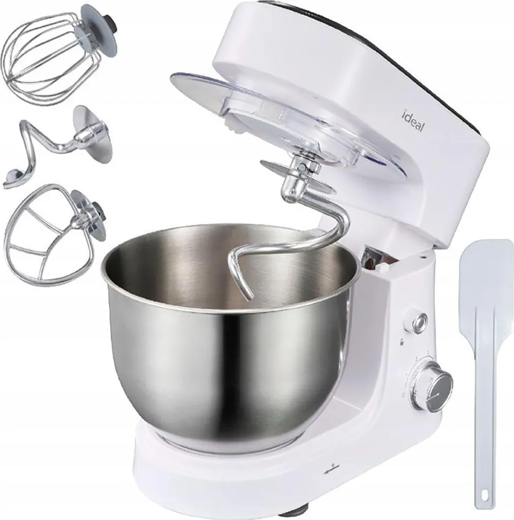 Robot Impastatrice 4L Bianca - Set Fruste e Ciotola Acciaio Inox