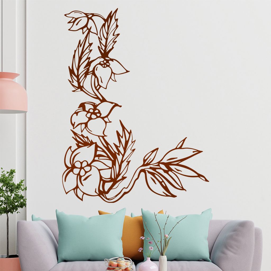 Herbst Blüten Wandtattoo in 6 Größen - Wandaufkleber Wall Sticker - Dekoration, Küche, Wohnzimmer, Schlafzimmer, Badezimmer