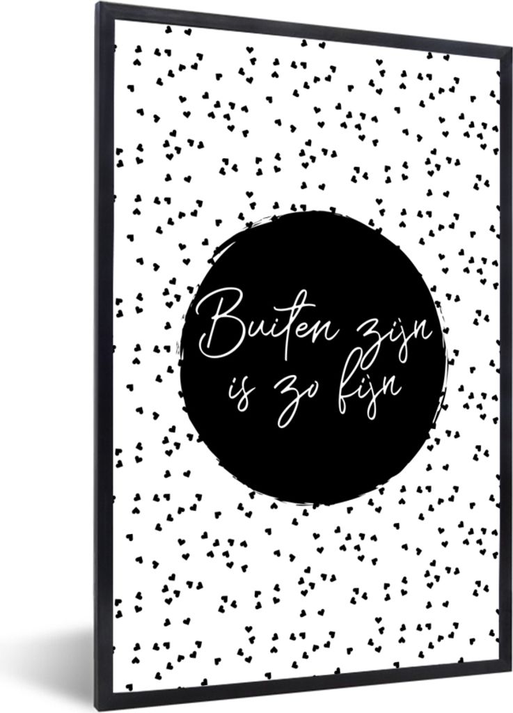 MuchoWow Gerahmtes Poster Draußen sein ist so schön - Text - Garten - Zitate 20x30 cm - Poster mit Schwarzem Bilderrahmen Wandposter Rahmen Fot...