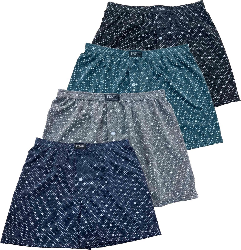 Pesail pánske voľné boxerky 4-pack vzorovaná bavlna Obrázok produktu 2