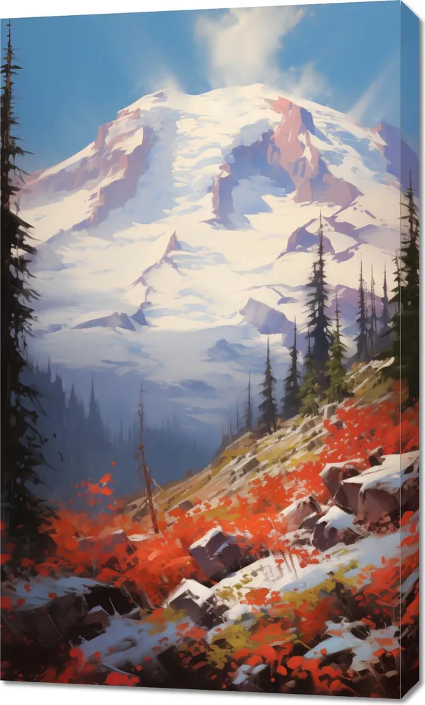 Décoration murale panorama de montagne toile 60x100 cm grand format
