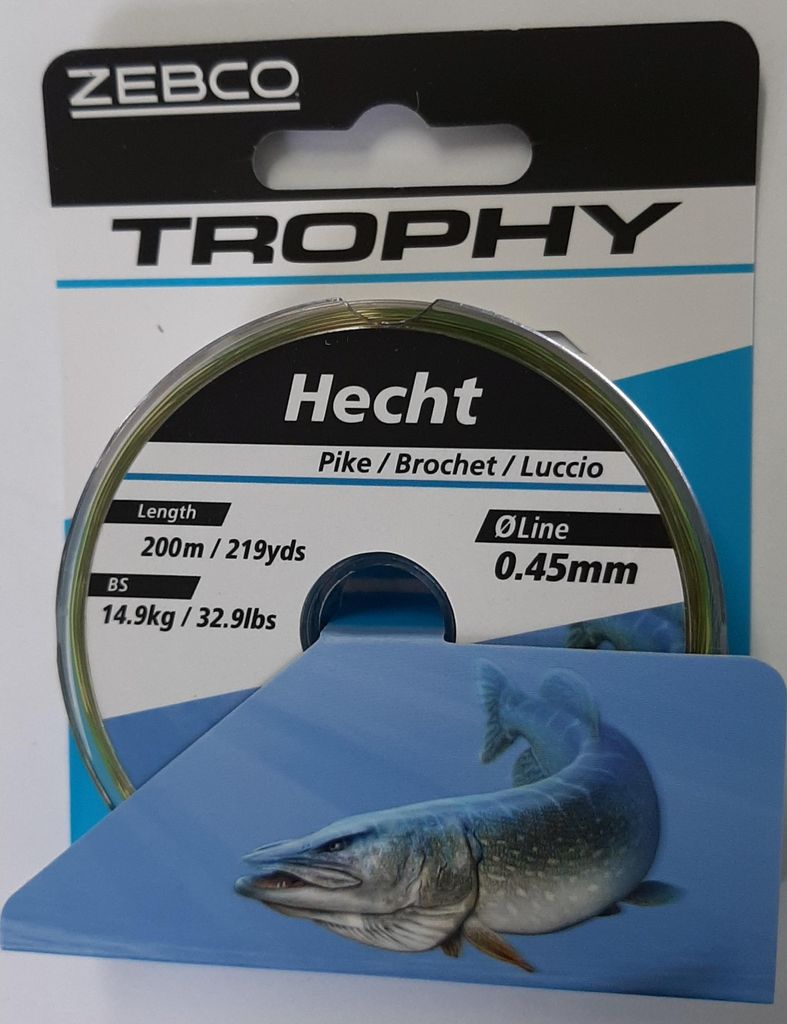 Hecht Angelschnur monofil Hechtschnur grün Ø 0,45mm 200m 14,9 kg