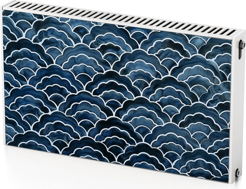 Wellen Im Japanischen Stil – Magnetische Heizkörperabdeckung – 100x60 cm – Magnet Heizkörperabdeckung – 3D Würfel – Heizkörperverklei...