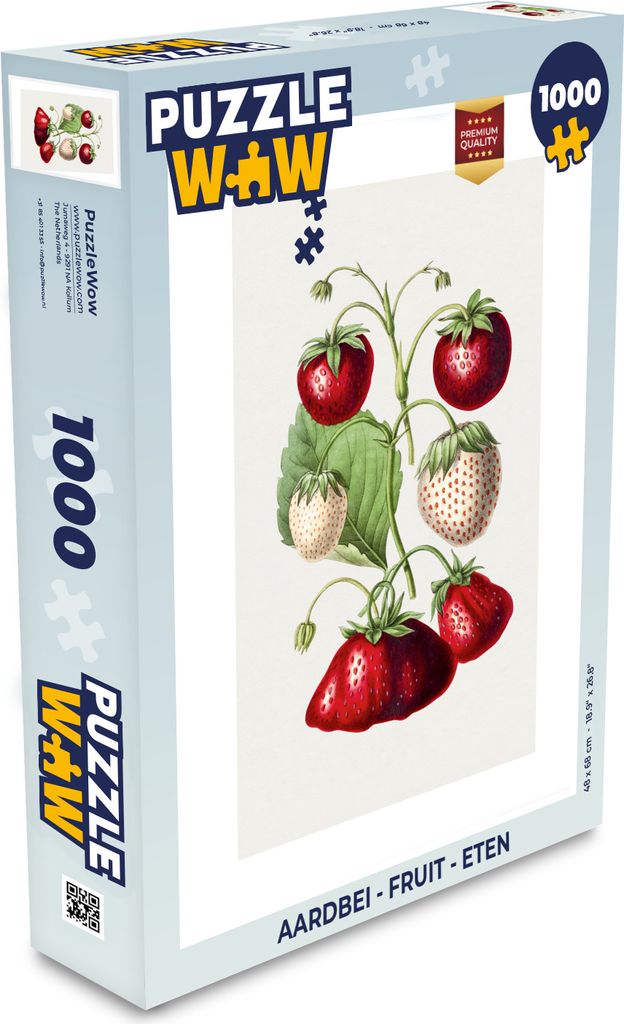MuchoWow Puzzle 1000 Teile Erdbeere - Obst - Lebensmittel - Spielzeug - Alt und Jung - Spiele - Puzzeln