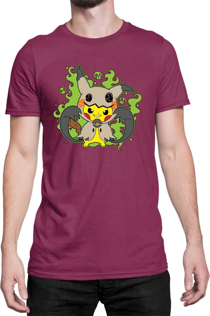 Herren T-Shirt Japan Manga Anime Comics Pokemon 040, Man L / Burgundy