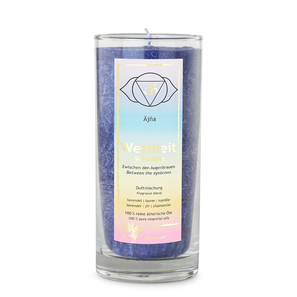 yogabox Chakra Duftkerze - 14 x 6,5 cm Ajna (Lavendel/Tanne/Kamille)