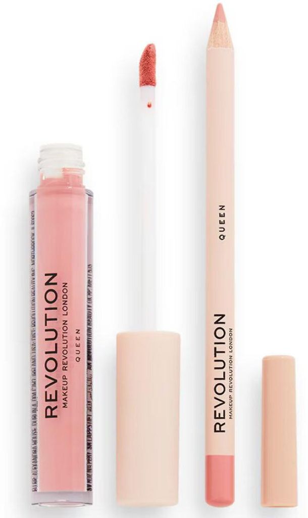 Revolution Ultra Matte Finish Lip Contour Kit with Liquid Lipstick and Lip Liner