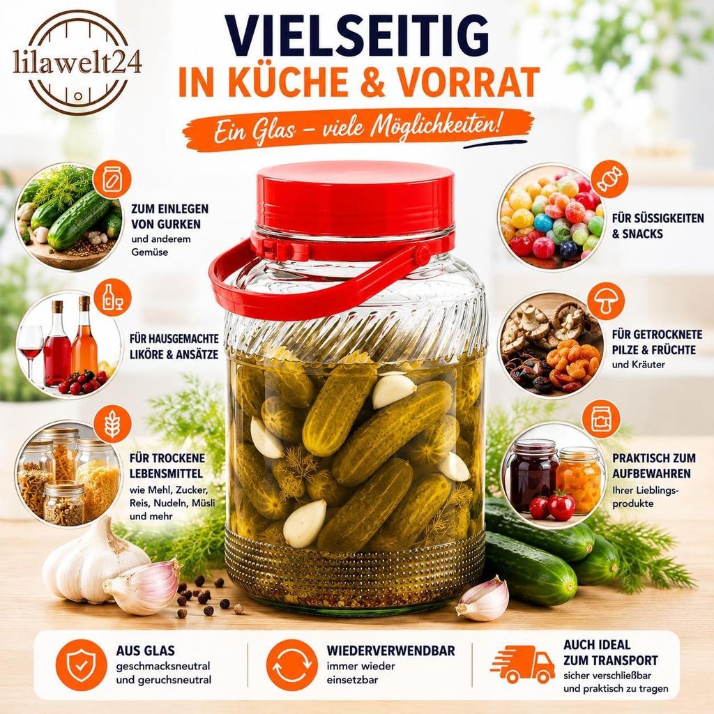 10L Einmachgläser Vorratsgläser Sturzgläser Vorratsdose