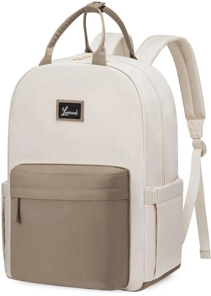 Sac à dos voyage et université beige pour PC 17,3 pouces, imperméable