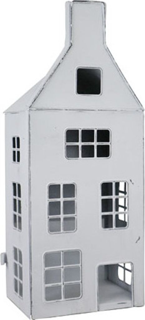 Laterne MAISON weiß shabby chic Metallhaus zum Beleuchten Produktbild 3