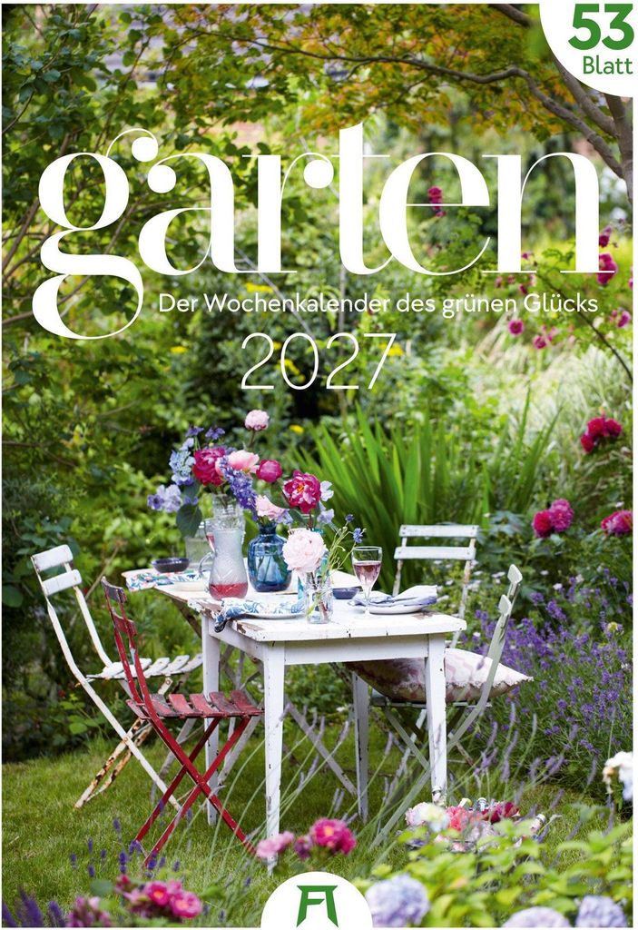Wandkalender 2027 Garten Wochenkalender im Format 29x42 cm mit 53 Motiven