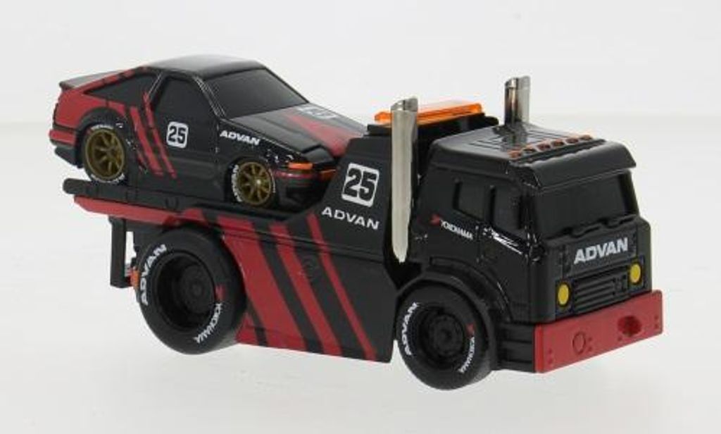 Maisto MAI11532-11557 - 1/64 JDM Flatbed, schwarz/rot, 1983 - Neu