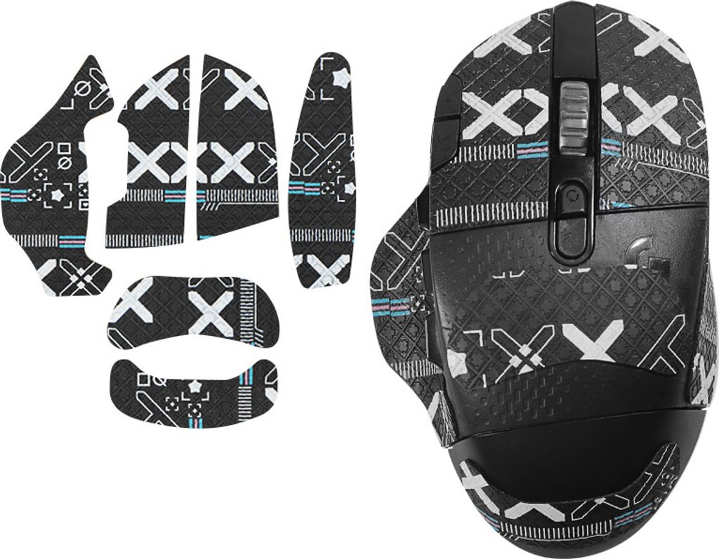 INF Verbesserte Griff-Mausaufkleber für Logitech G604 Schwarz