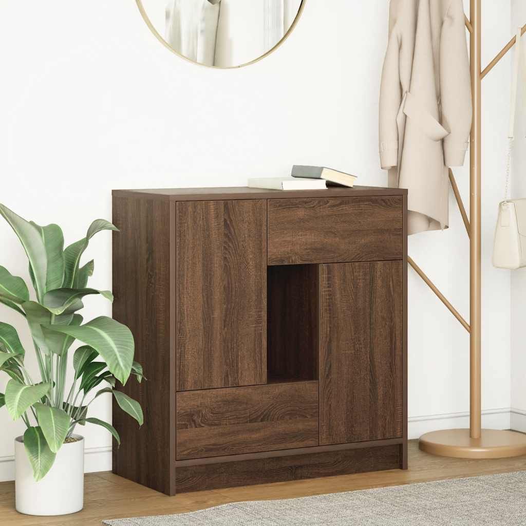 Maison Exclusive - Sideboard mit Schubladen und Türen Braun Eichen-Optik