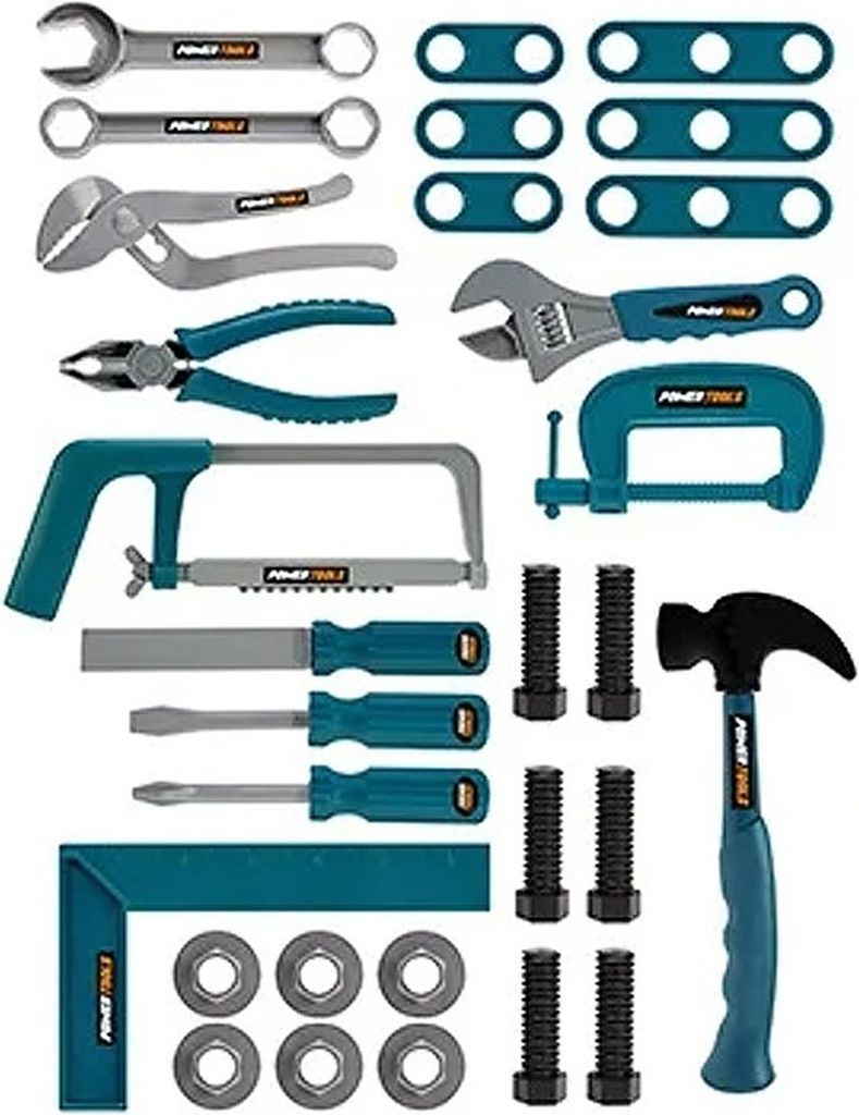 Toi-Toys - Power Tools - Werkzeugset (30-teilig) Hammer Zange Kinderwerkzeug