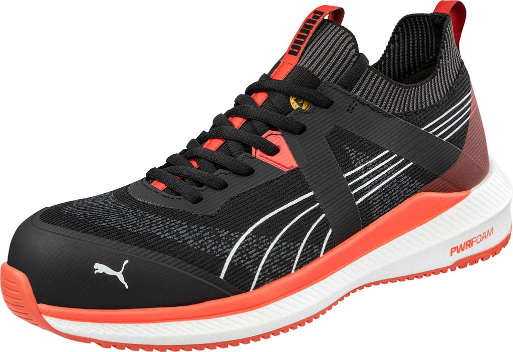 Puma Sicherheitsschuh Turbo black/red low S1PS nach EN ISO 20345:2022 S1PS ESD FO HRO SR schwarz Größe 45
