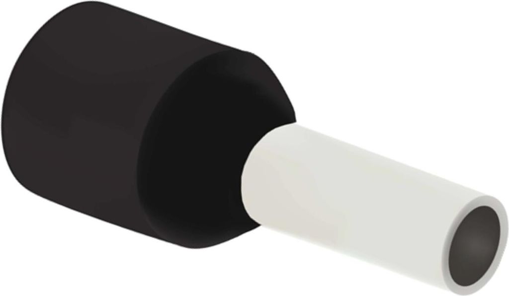 Aderendhülsen DIN 46228 Teil 4 isoliert, Größe N, Farbe Kodierung DIN Querschnitt 1,5mm² schwarz - 1 Stück