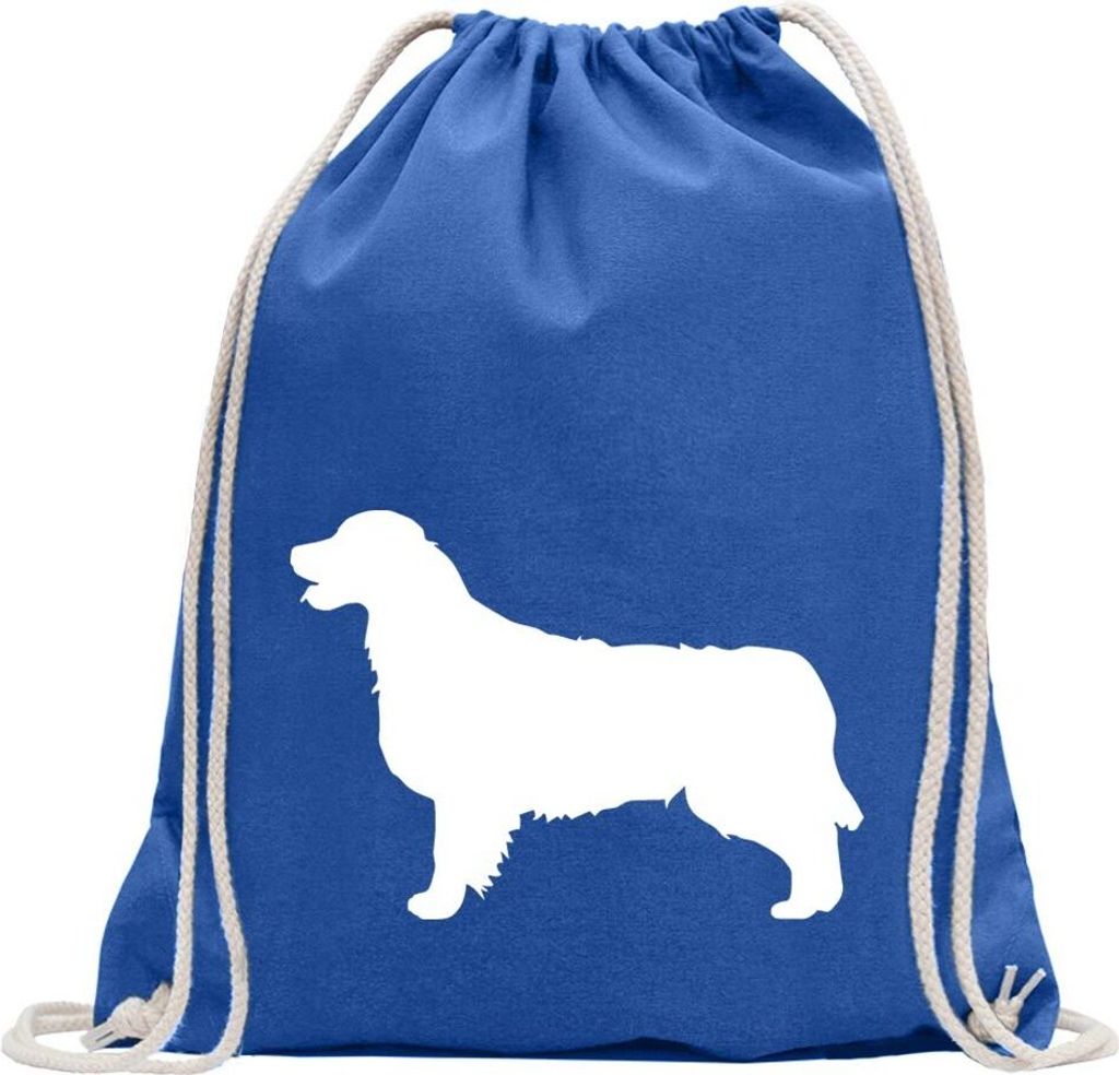 Kiwistar - Turnbeutel - royal - Golden Retriever Hunderasse Motiv 2 - Fun Rucksack Sport Beutel Gymsack Baumwolle mit Ziehgurt