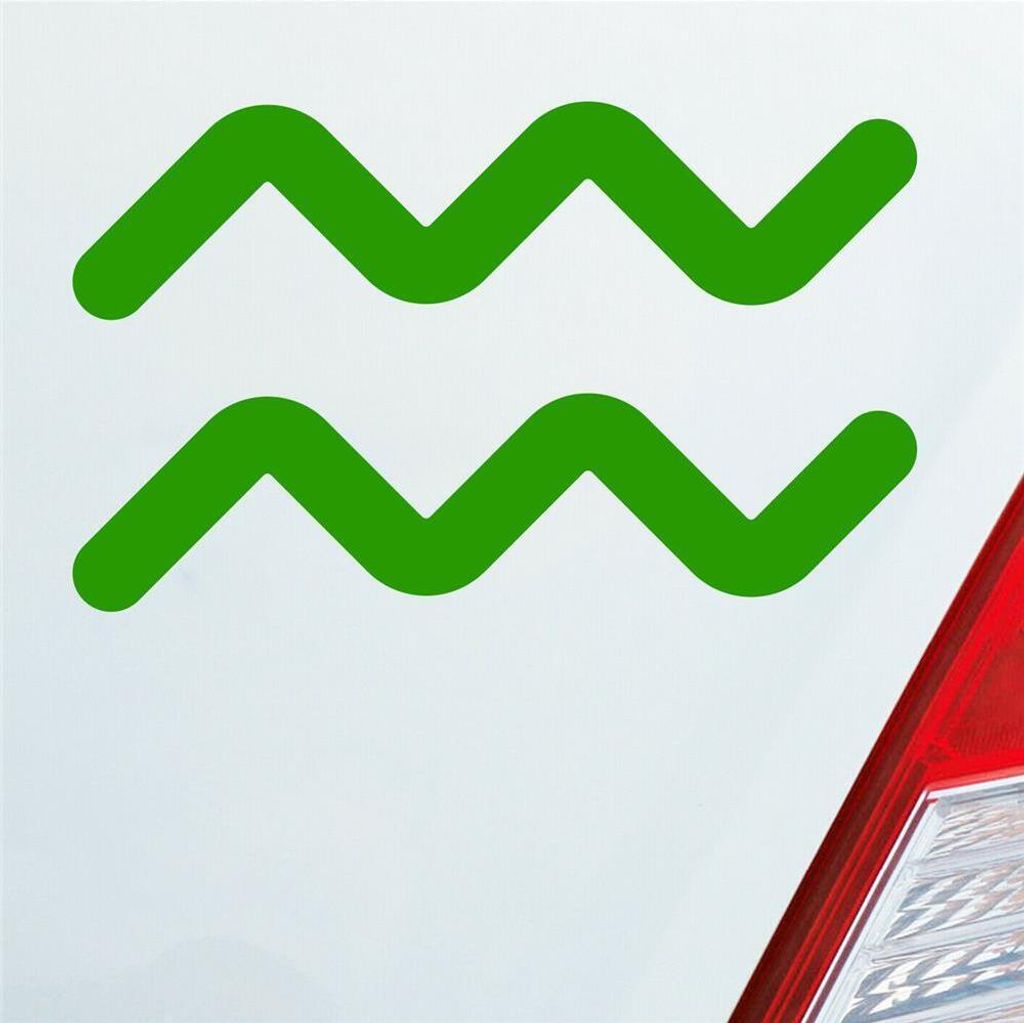 Auto Aufkleber Aquarius Wassermann Sternzeichen Horoskop 16x10 cm Hellgrün Sticker Heckscheibenaufkleber