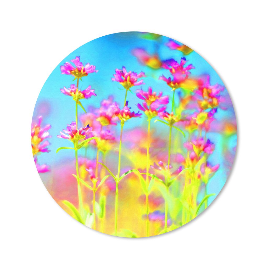 MuchoWow Mauspad Mousepad Blumen - Kunst - Psychedelisch 20x20 cm - Mousepads - Maus Mat - Pad - Mausunterlage - Schreibtischmatte