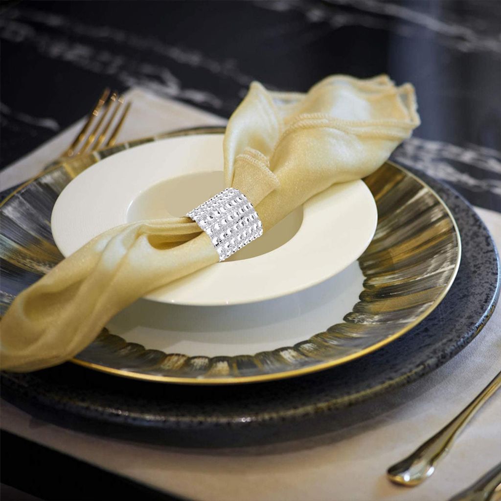 50 Stücke Strass Serviettenring Serviette Ring mit Produktbild 3