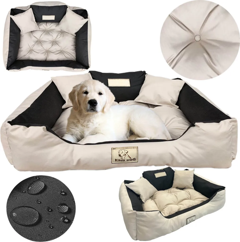 Panier chien imperméable 100x75 cm literie durable avec bords surélevés