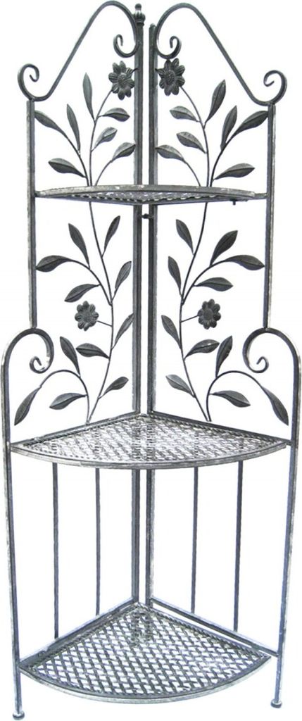 LEX Eckregal mit 3 Etagen 49 x 35 x 126 cm, Antik Grau Produktbild 