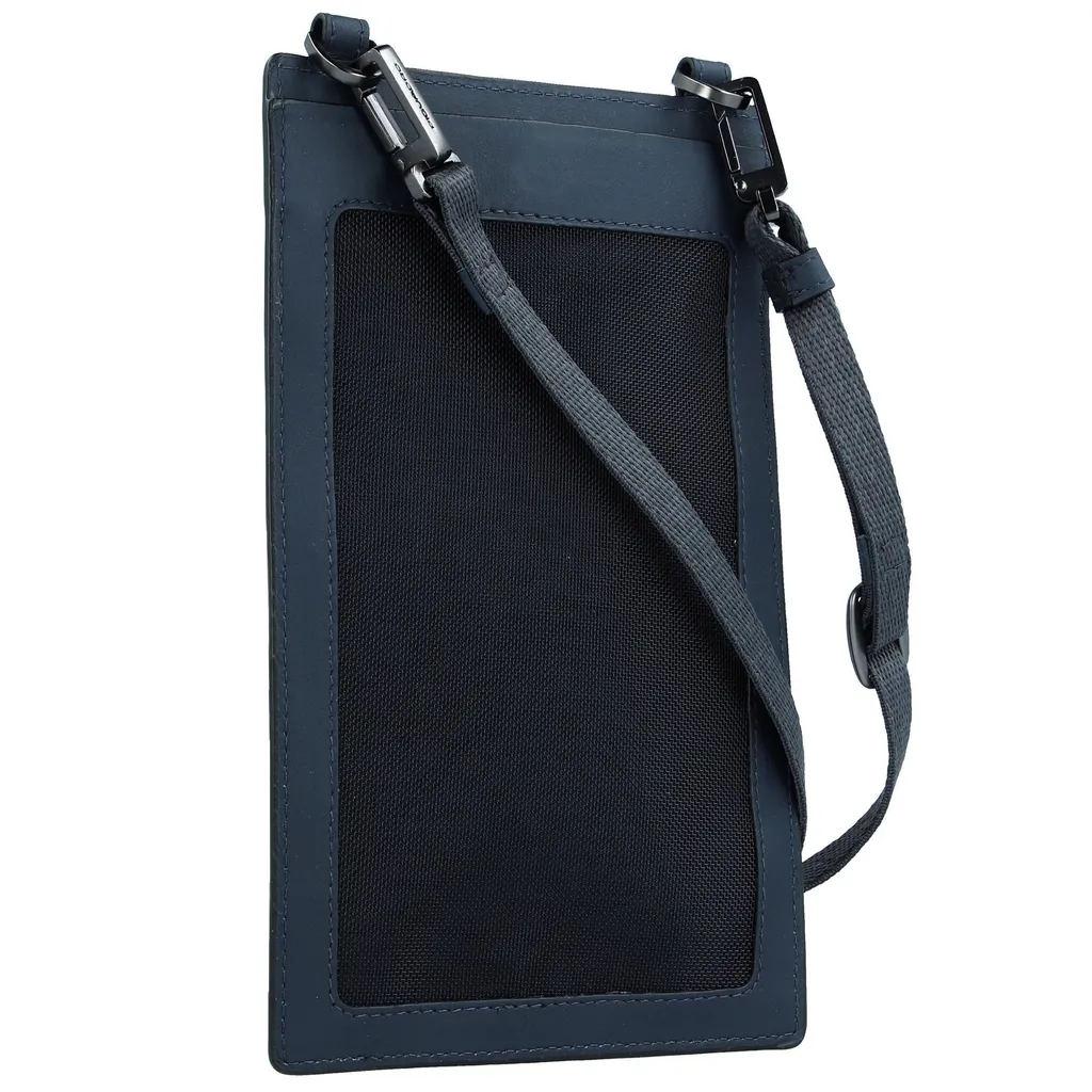 Sacoche Piquadro PQJ en cuir bleu avec poche frontale pratique - 8