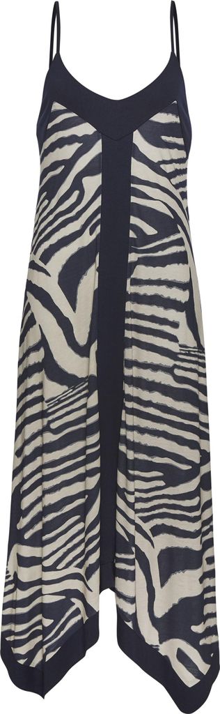 LASCANA Maxikleid creme-graublau bedruckt Größe 34