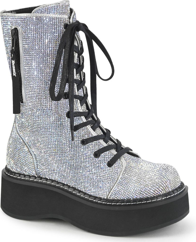 Buty damskie EMILY-362 marki DemoniaCult, srebrne, EU 38, Zdjęcie produktu 