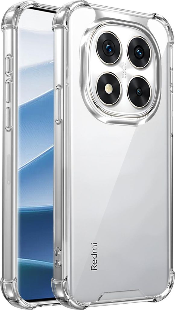 Transparent Hülle für Xiaomi Redmi Note 14 Pro+ 5G, Hybrid Klar Rückseite TPU Bumper Stoßfeste Handyhülle