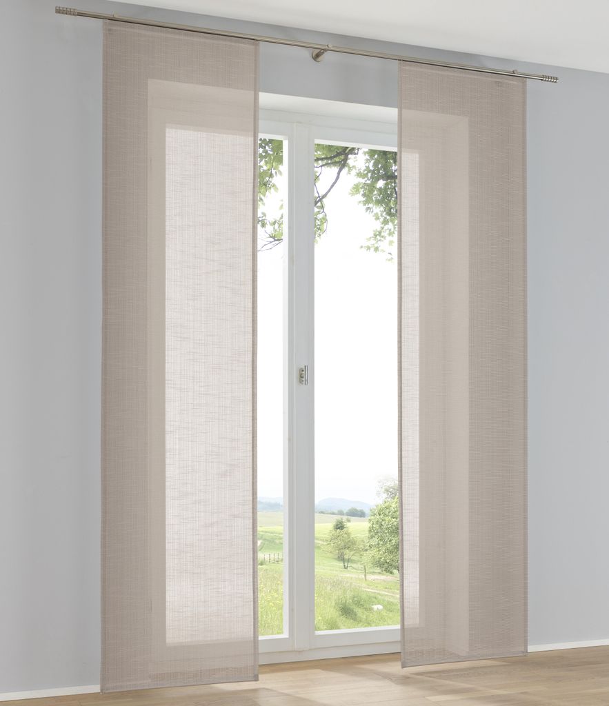 Schiebevorhang Boston in Leinenoptik uni taupe ca. 60 * 245 cm (1 Stück)