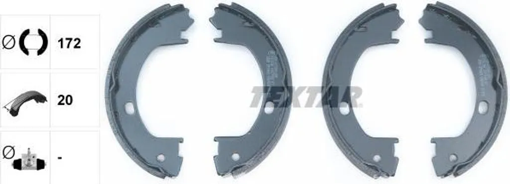 TEXTAR 91071900 Set ganasce freno, freno di stazionamento OE 04509375 compatibile con Sebring, PT Cruiser, Neon II, Neon, Concorde, 300 M