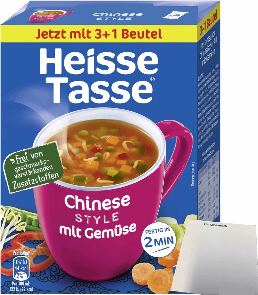Heisse Tasse Chinese Style mit Gemüse Suppe 1er Pack (3+1 Produktbild 