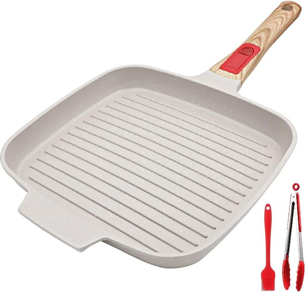 Antihaft Backblech - Bratpfanne Grillpfanne Induktion - 1 Stück - Weiß - 26 cm