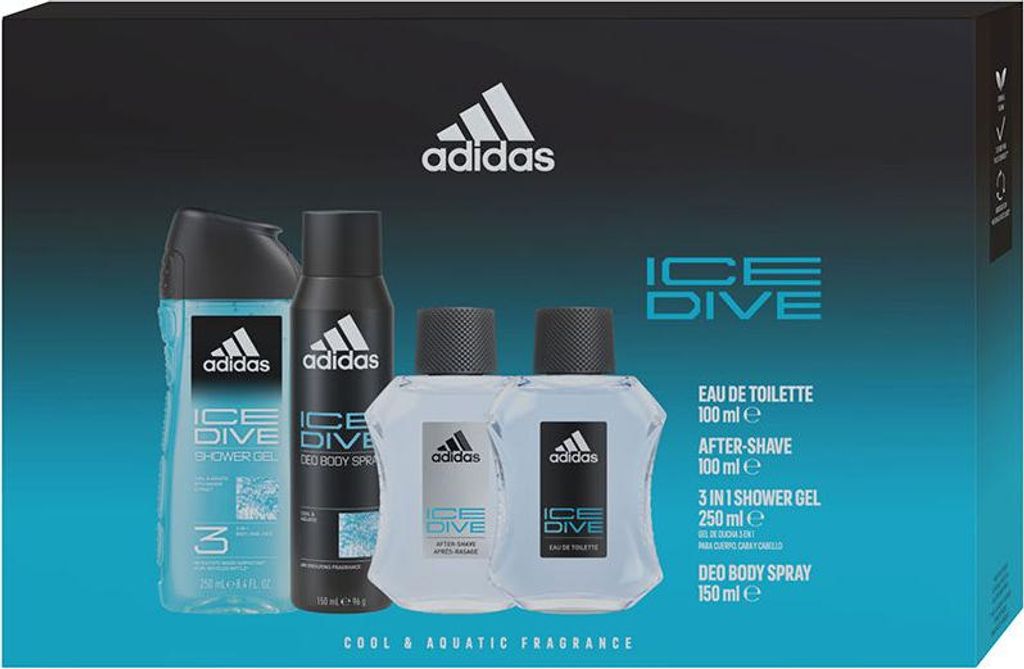Est Adidas Ice Dive Edt 100g L 250ml Voda po holení 150ml Obrázek produktu 