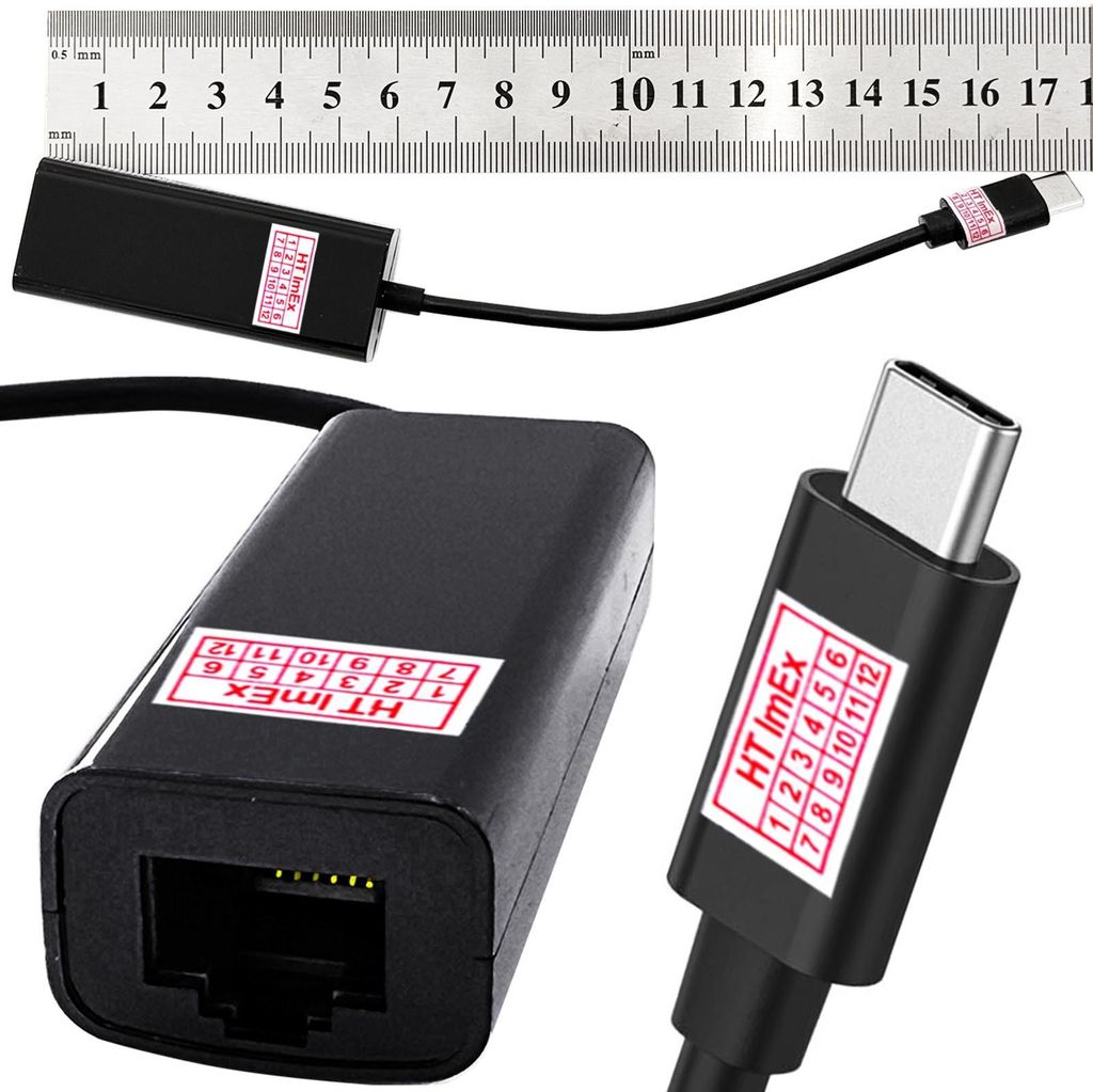 Schwarz USB Typ C 3.1 zu Ethernet Adapter RJ45 Gigabit LAN 100Mbps Kabelgebunden