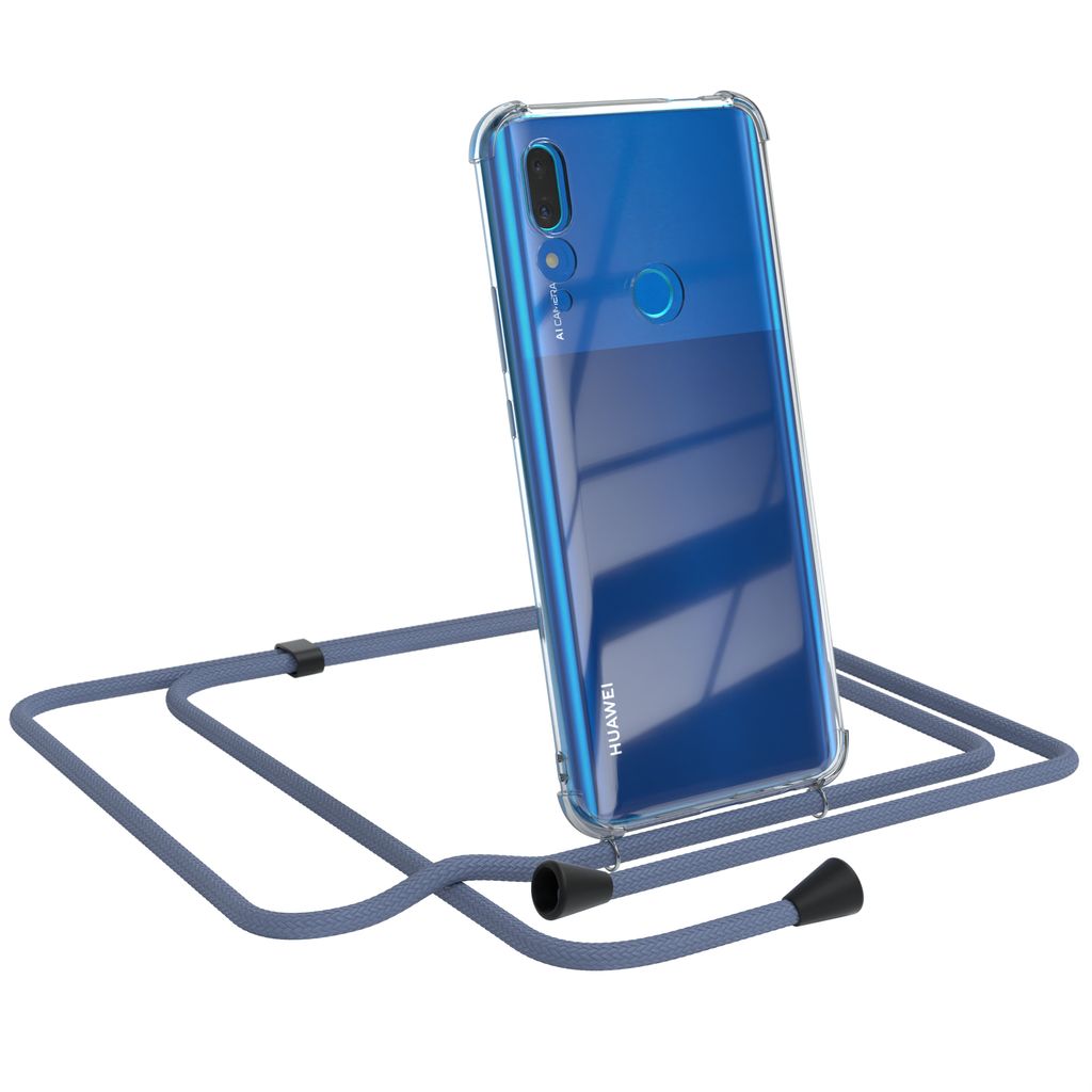 EAZY CASE Handykette kompatibel mit Huawei P Smart Z / Y9 Prime (2019), Handyhülle mit Umhängeband, Handykordel, Schutzhülle Clear, Band in Grün