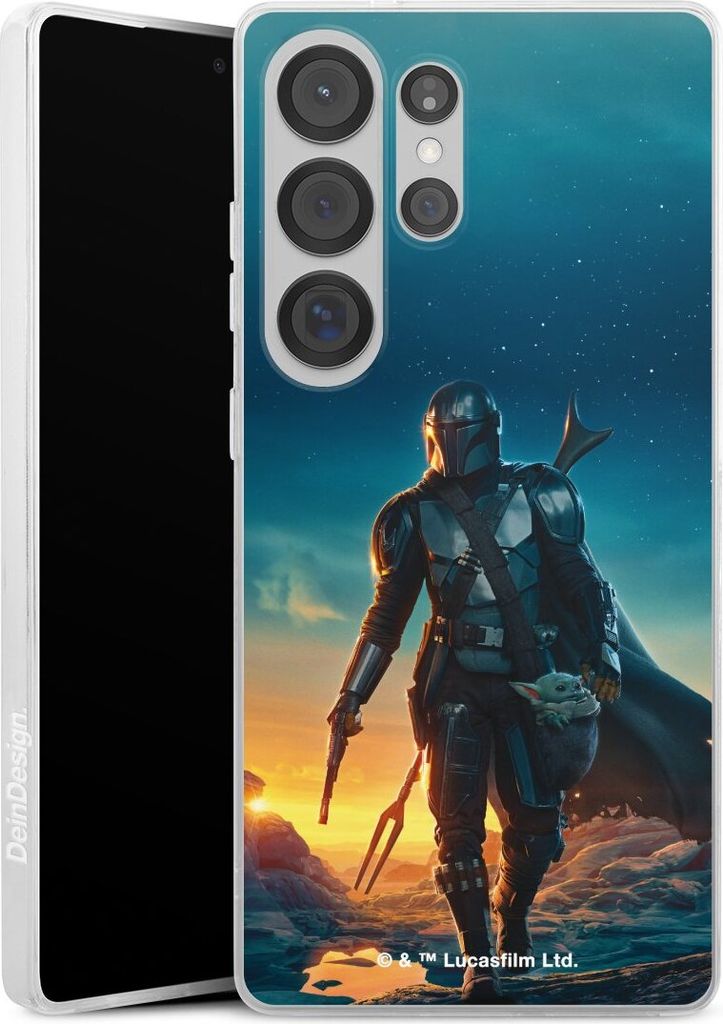DeinDesign Slim Hülle für Samsung Galaxy S25 Ultra Silikon Case Ultra Dünn Handyhülle Sonnenuntergang Star Wars The Mandalorian