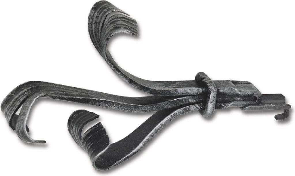 Schösswender Zierteil - Deko für Gardinenstange rustikal - Zierstück links und rechts verwendbar Länge 190mm, Schmiedeeisen schwarz
